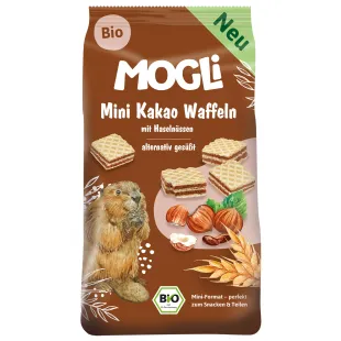 Био мини вафли с какао и лешници 75г