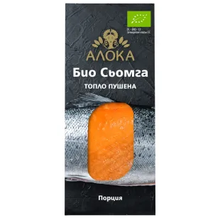 Био топло пушена сьомга филе 100г